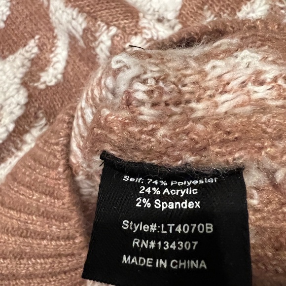 Line & Dot Houndstooth Plush Sweater in Toffee & Ivory NWT - Picture 6 of 6